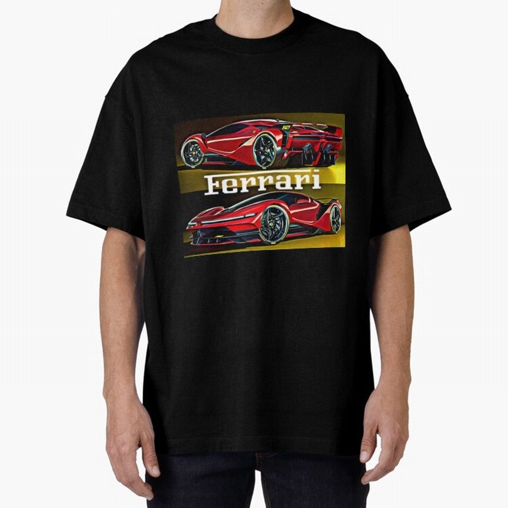 Ferarri F Concept Oversized T-Shirt Share the Excitement of FIFA World Cup 2026 Group Stage Spirit, Made for Spain, Neymar, Haaland and Cristiano Ronaldo, Vintage Soccer Flavor, Modern Football Stars, National Flags and Final Night Emotion; Made