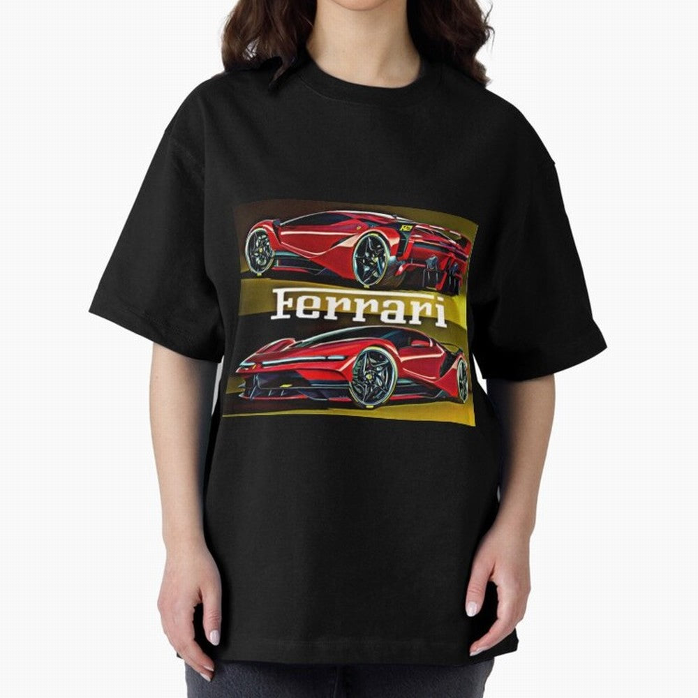 Ferarri F Concept Oversized T-Shirt Share the Excitement of FIFA World Cup 2026 Group Stage Spirit, Made for Spain, Neymar, Haaland and Cristiano Ronaldo, Vintage Soccer Flavor, Modern Football Stars, National Flags and Final Night Emotion; Made