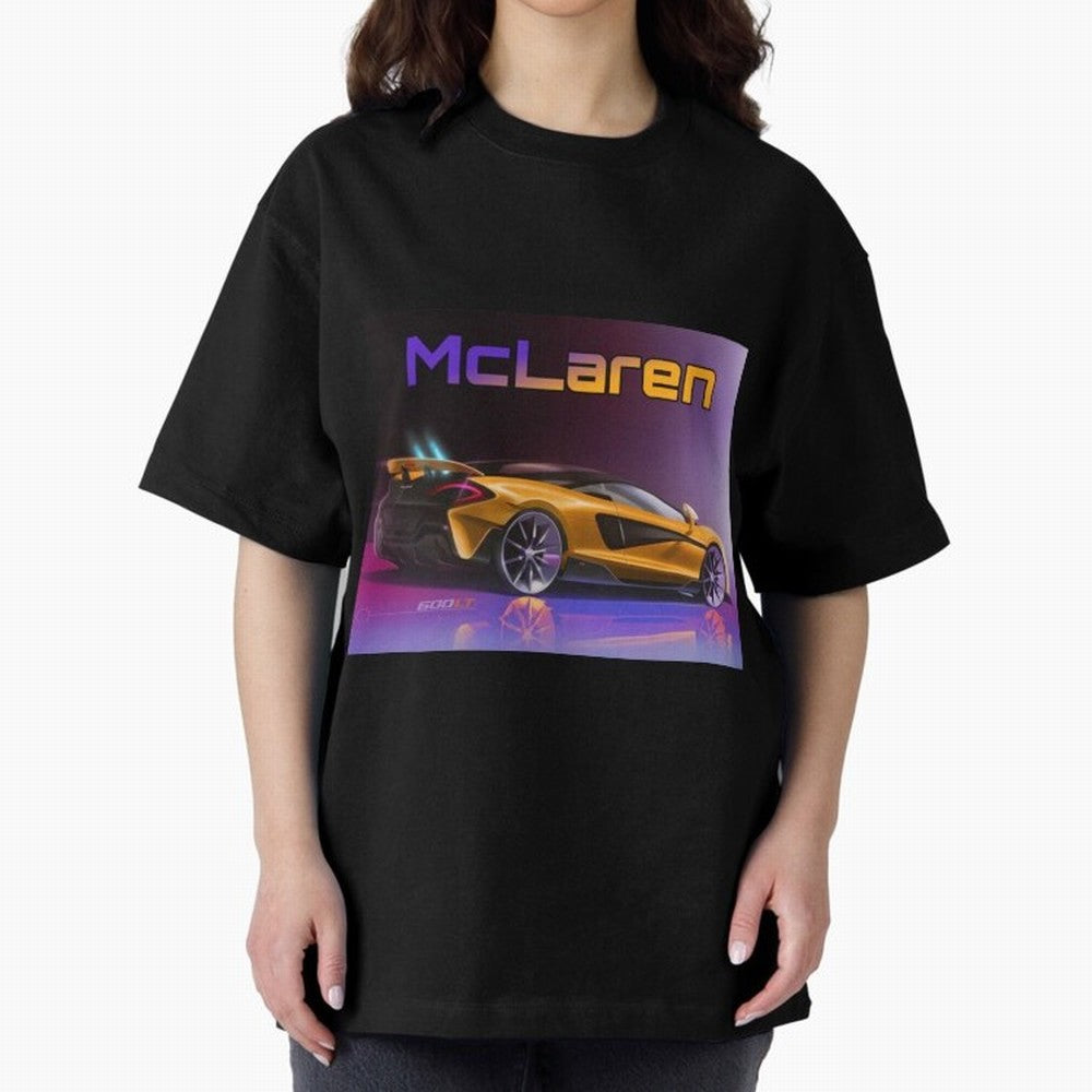 Mclaren in Gradient Metallic Color Oversized T-Shirt Honor the Beautiful Game during Match Day Hype around FIFA World Cup 2026, Mbappe, England, Classic Soccer Heritage, Championship Pressure, Fan Loyalty and International Pride; Ideal for Fans Who