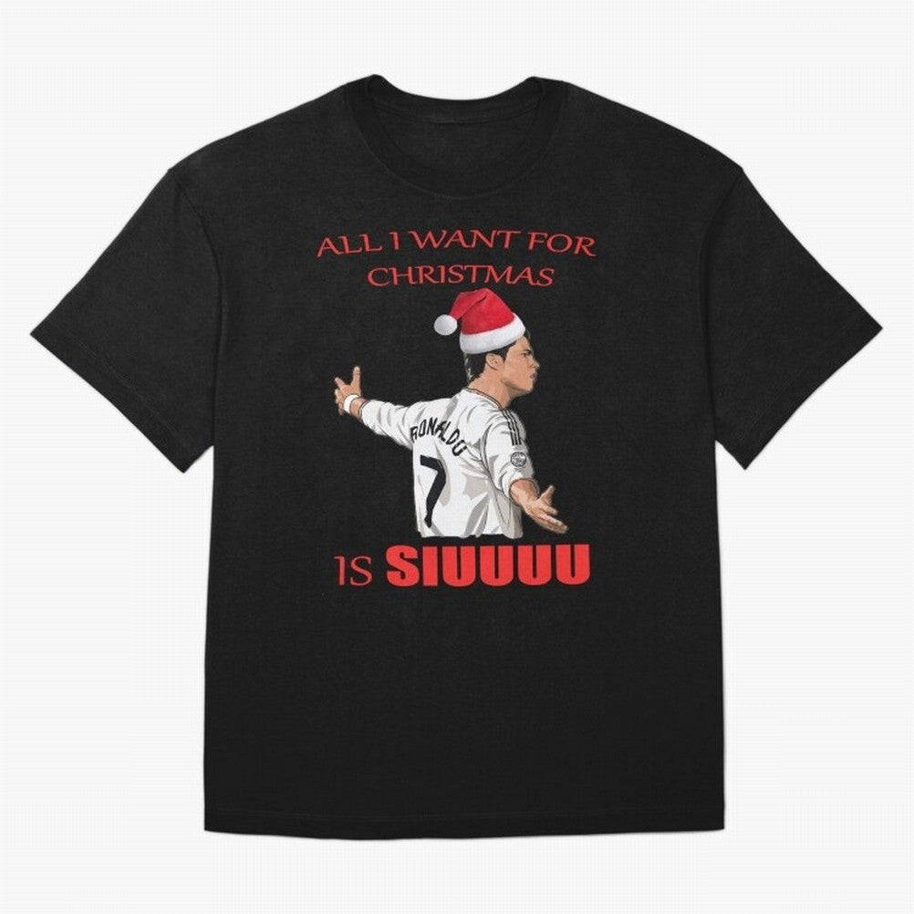 All I Want For Christmas Is Siuuu Oversized T-Shirt Represent the Passion of Global Football Passion for FIFA World Cup 2026 USA Canada Mexico, Centered on Haaland, Argentina, Global Supporter Spirit, Legendary Goals, National Colors and Tournament