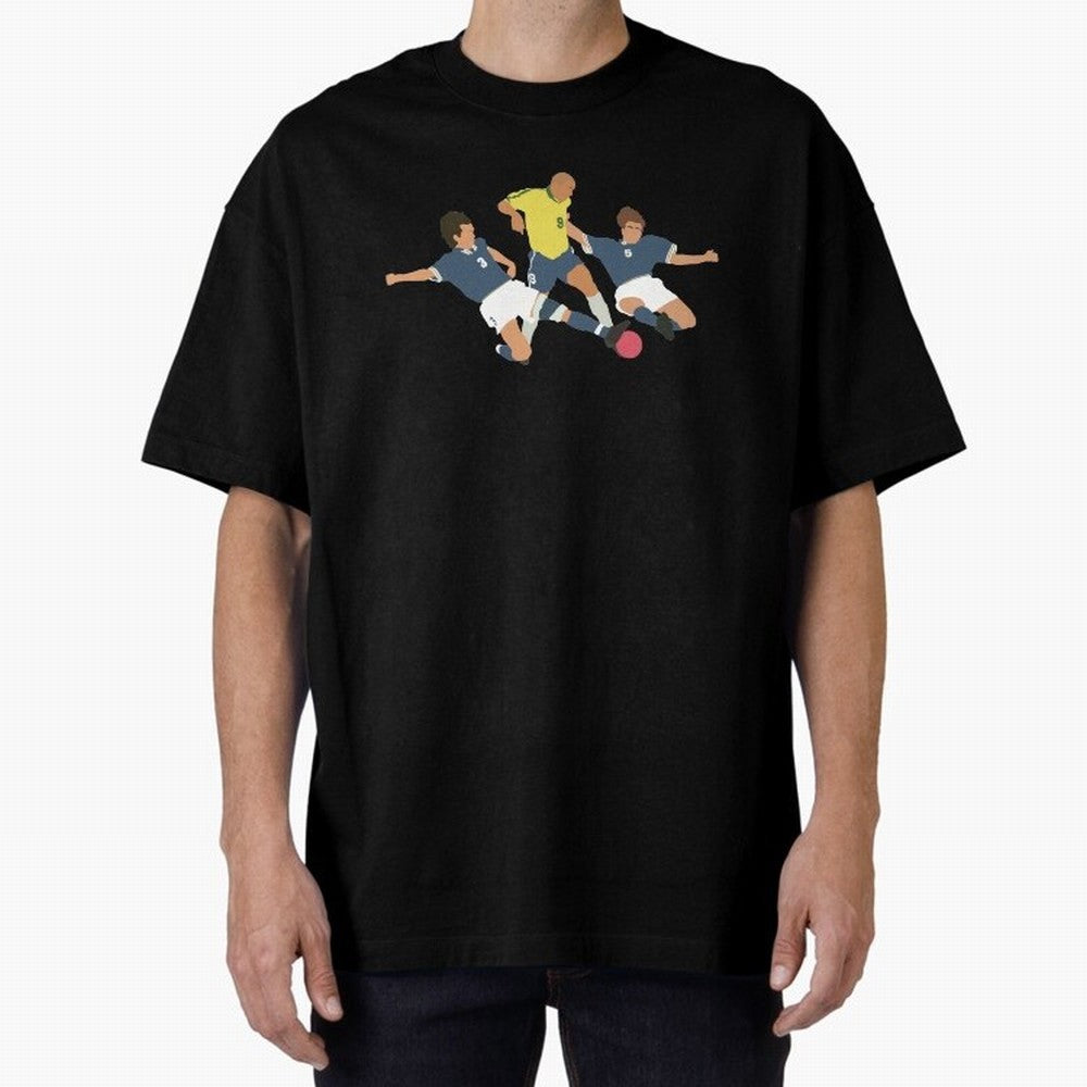 Ronaldo vs Maldini & Cannavaro Iconic Football Moment Oversized T-Shirt Make Memories around FIFA World Cup 2026 Group Stage Filled with CR7 and Messi, England and Germany Energy, Supporter Pride, Iconic Celebrations, Legendary Names and Global