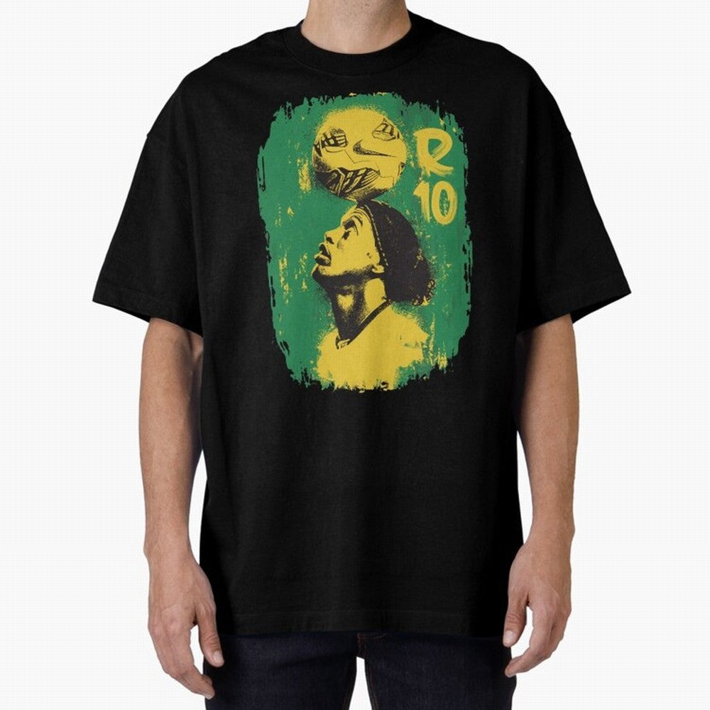 Ronaldinho Oversized T-Shirt Follow the Final Road of the FIFA World Cup 2026 Journey through Messi, Neymar and Mbappe Highlights, England and Germany Pride, Champion Mindset, Group Stage Buzz, Knockout Tension and Passionate Fan Culture; Perfect