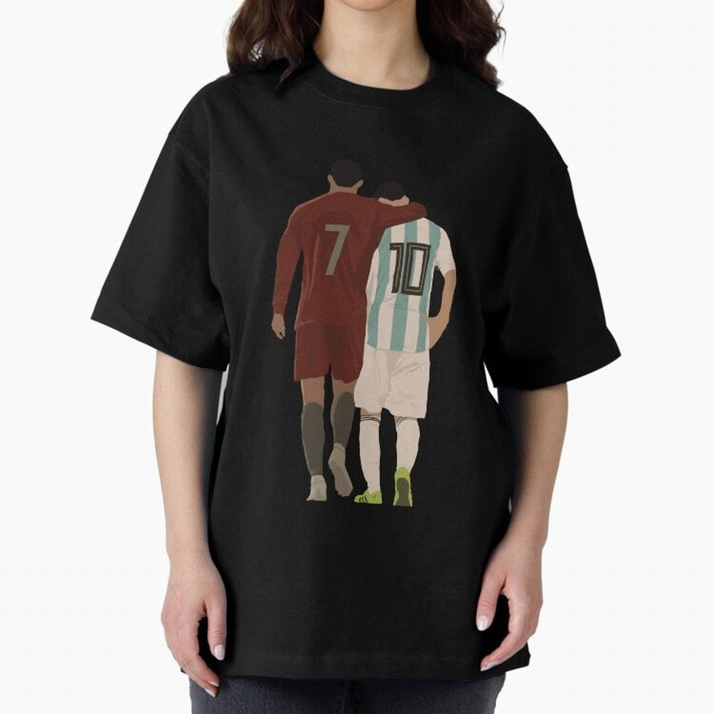 The Greatest Of All Time Oversized T-Shirt Elevate the FIFA World Cup 2026 Group Stage Journey through Messi, Neymar and Mbappe Highlights, England Pride, Retro Football Energy, Iconic Rivalries, Trophy Chase Drama and Stadium Atmosphere; Made for