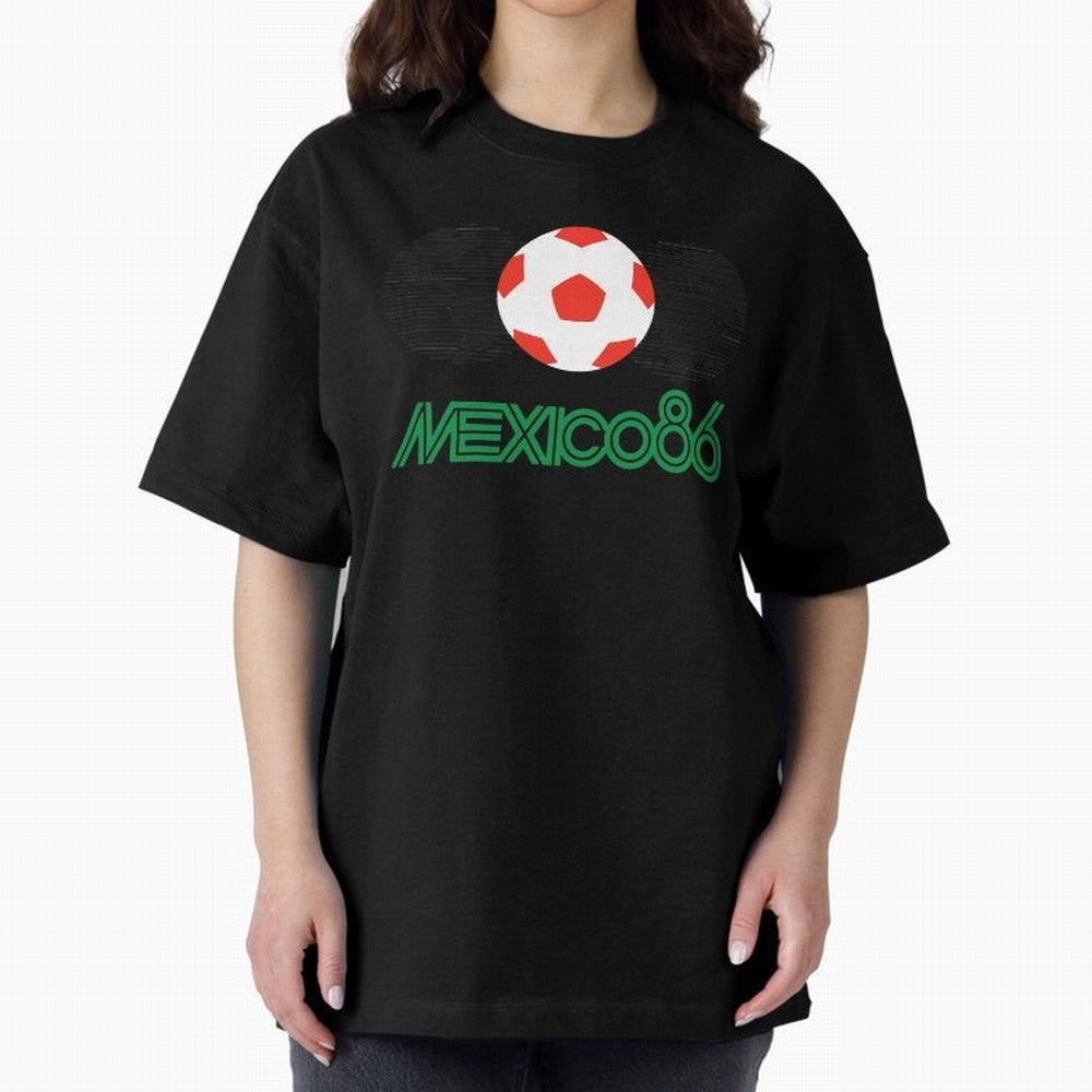 Mexico 86 Oversized T-Shirt Carry National Pride through FIFA World Cup 2026 USA Canada Mexico for Fans of Messi, CR7 and Mbappe and France and Portugal, Bringing Champion Mindset, Group Stage Buzz, Knockout Tension and Passionate Fan Culture;