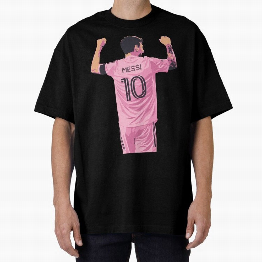 Lionel Messi Celebration Oversized T-Shirt Honor Champions and Dreams in FIFA World Cup 2026 USA Canada Mexico Spirit, Centered on Argentina, France and Brazil, Cristiano Ronaldo, Haaland and CR7, Game Day Rituals, Football Legends, Country Pride