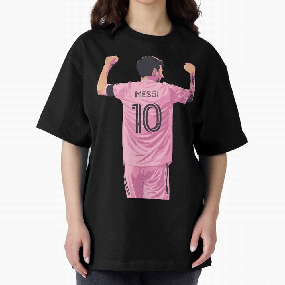 Lionel Messi Celebration Oversized T-Shirt Honor Champions and Dreams in FIFA World Cup 2026 USA Canada Mexico Spirit, Centered on Argentina, France and Brazil, Cristiano Ronaldo, Haaland and CR7, Game Day Rituals, Football Legends, Country Pride