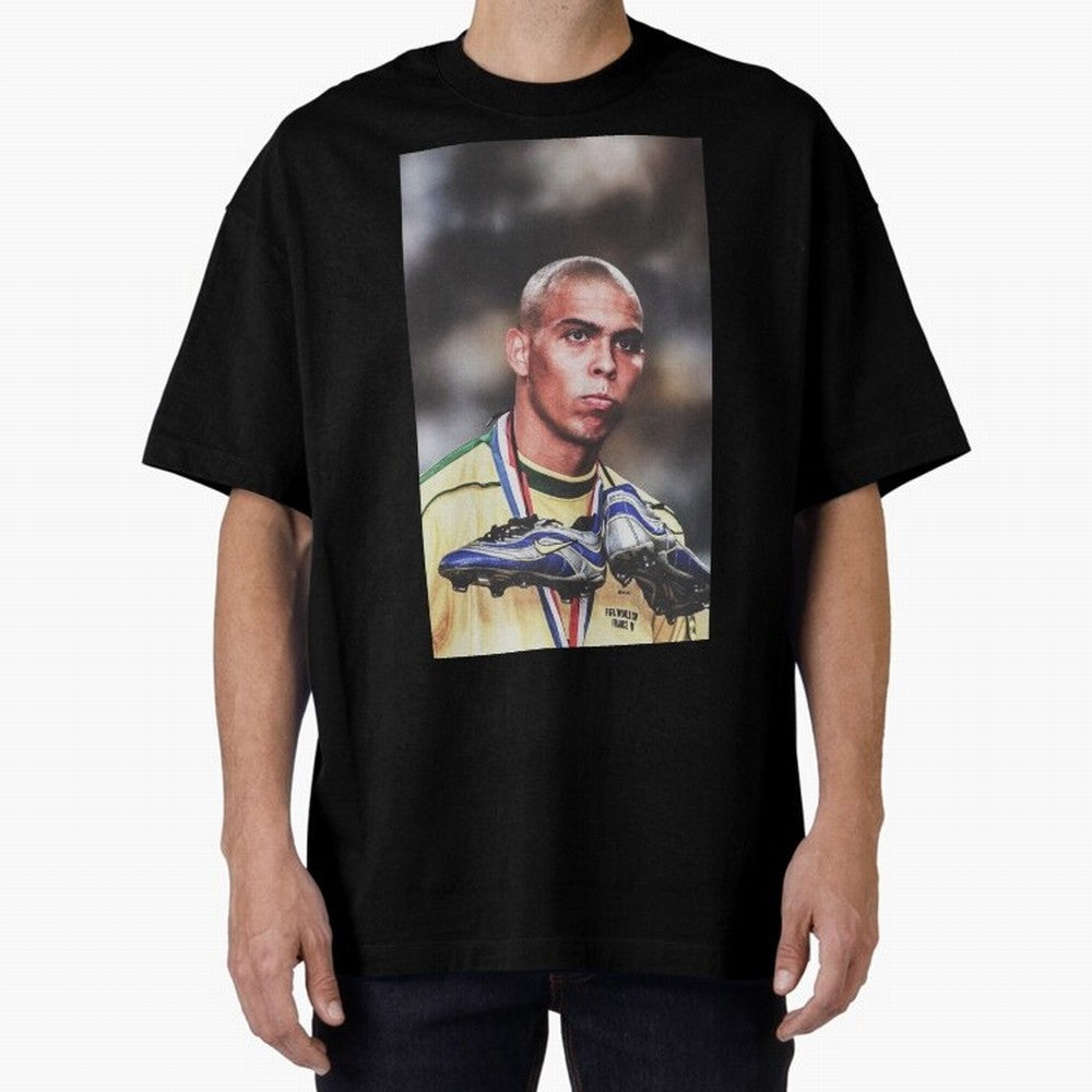 Ronaldo Luis Nazario de Lima Art Oversized T-Shirt Honor the Beautiful Game during FIFA World Cup 2026 Capturing Messi and Cristiano Ronaldo, Spain Energy, Stadium Memories, Football Loyalty, International Chants and Championship Tradition; Perfect
