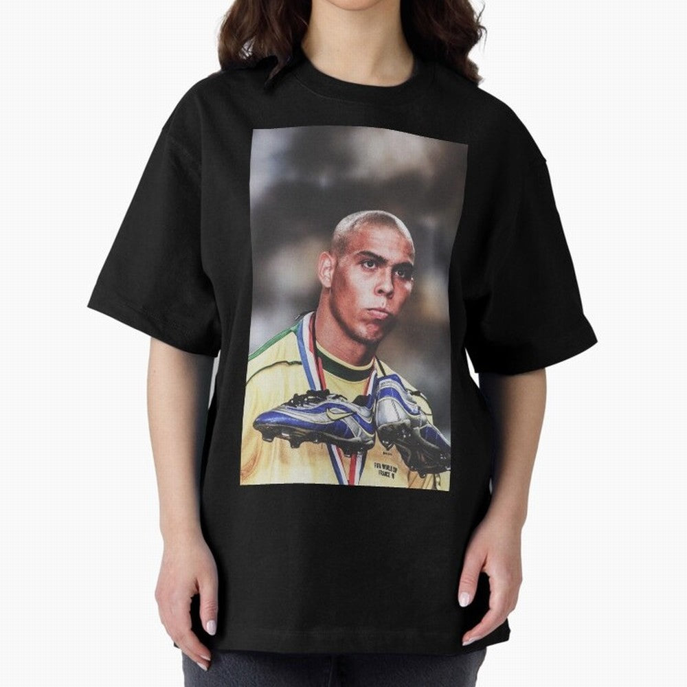 Ronaldo Luis Nazario de Lima Art Oversized T-Shirt Honor the Beautiful Game during FIFA World Cup 2026 Capturing Messi and Cristiano Ronaldo, Spain Energy, Stadium Memories, Football Loyalty, International Chants and Championship Tradition; Perfect