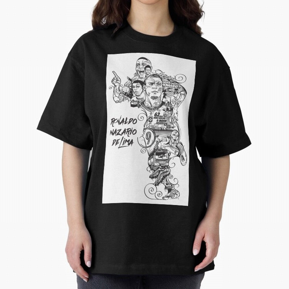 The R9 Era Oversized T-Shirt Feel the Trophy Chase of Match Day Hype around FIFA World Cup 2026 Group Stage, Messi and Cristiano Ronaldo, Spain, Goal Celebration Energy, Supporter Heritage, Football Icons and Worldwide Tournament Joy; Ideal for
