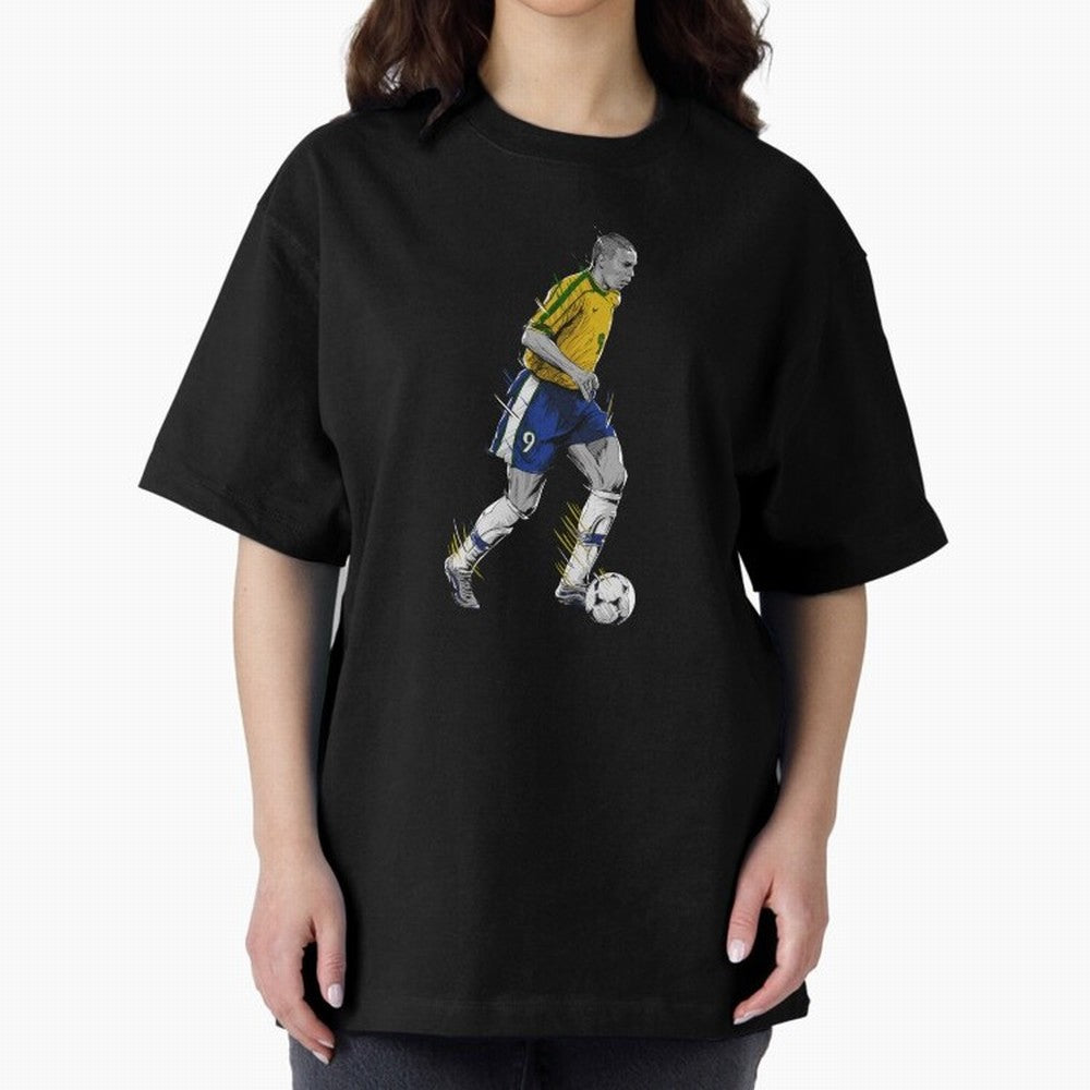 Ronaldo R9 Phenomenon Oversized T-Shirt Honor the Football Icons of FIFA World Cup 2026 Group Stage Spirit, Featuring Portugal, Spain and Germany, Cristiano Ronaldo, Sports Nostalgia, International Competition, Famous Players and Unforgettable