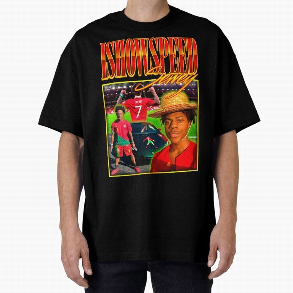 IShowSpeed Vintage Retro Y2K Design Oversized T-Shirt Celebrate the Road through the FIFA World Cup 2026 Journey through Messi, Neymar and Mbappe Highlights, Germany Pride, Worldwide Fan Energy, Dramatic Goals, Stadium Lights and Championship