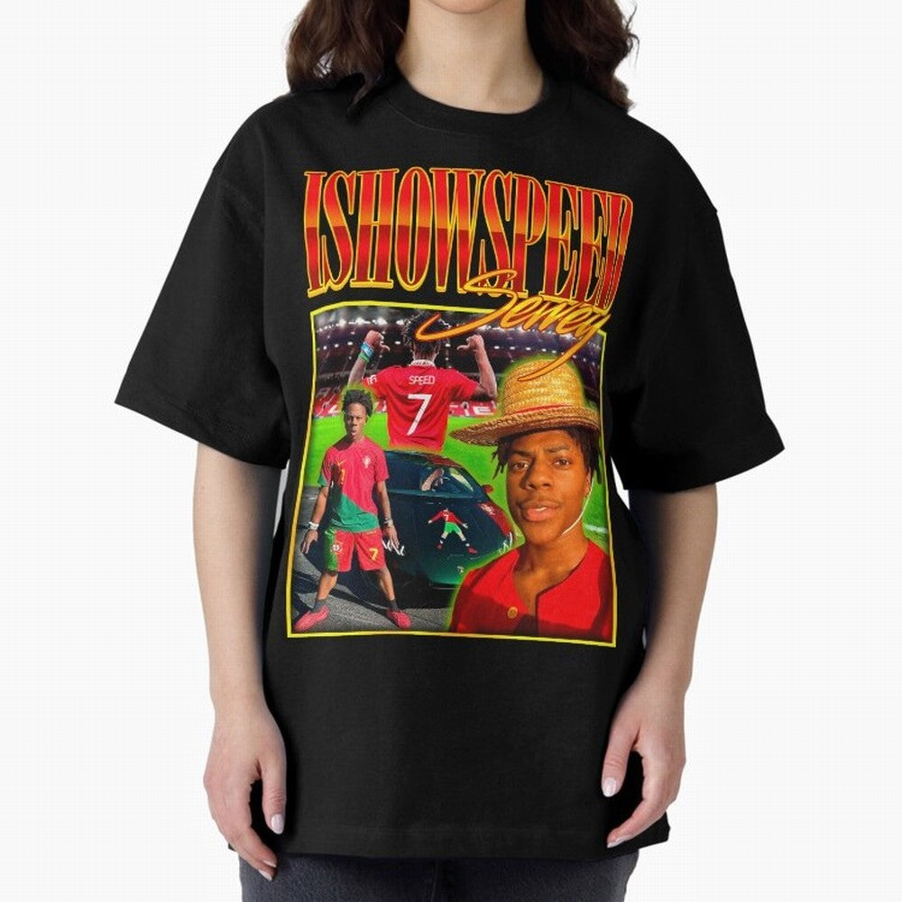 IShowSpeed Vintage Retro Y2K Design Oversized T-Shirt Celebrate the Road through the FIFA World Cup 2026 Journey through Messi, Neymar and Mbappe Highlights, Germany Pride, Worldwide Fan Energy, Dramatic Goals, Stadium Lights and Championship