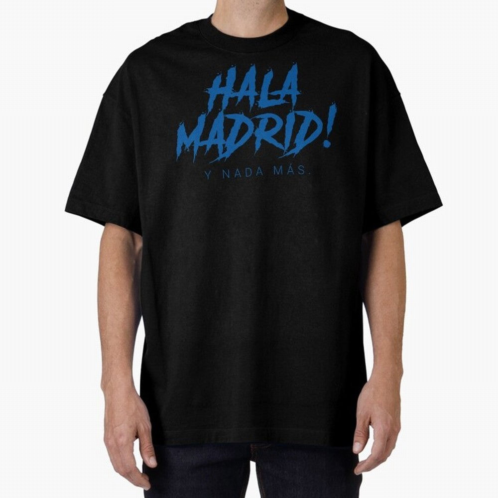 Hala Madrid Oversized T-Shirt Capture Global Football Passion for FIFA World Cup 2026, Centered on Mbappe and Neymar, France and Portugal, Stadium Memories, Football Loyalty, International Chants and Championship Tradition; Great for Watch Parties,