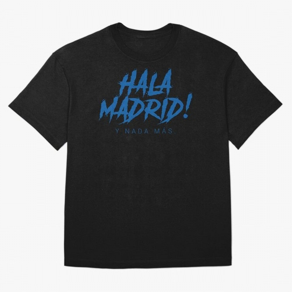 Hala Madrid Oversized T-Shirt Capture Global Football Passion for FIFA World Cup 2026, Centered on Mbappe and Neymar, France and Portugal, Stadium Memories, Football Loyalty, International Chants and Championship Tradition; Great for Watch Parties,