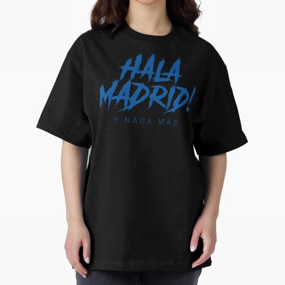 Hala Madrid Oversized T-Shirt Capture Global Football Passion for FIFA World Cup 2026, Centered on Mbappe and Neymar, France and Portugal, Stadium Memories, Football Loyalty, International Chants and Championship Tradition; Great for Watch Parties,