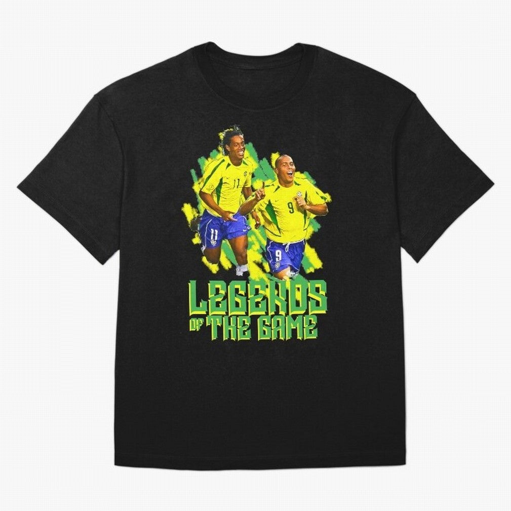 Ronaldinho and ronaldo brazil football print art Oversized T-Shirt Join the Countdown to FIFA World Cup 2026 USA Canada Mexico for Fans of Mbappe and England, Bringing Champion Mindset, Group Stage Buzz, Knockout Tension and Passionate Fan Culture;