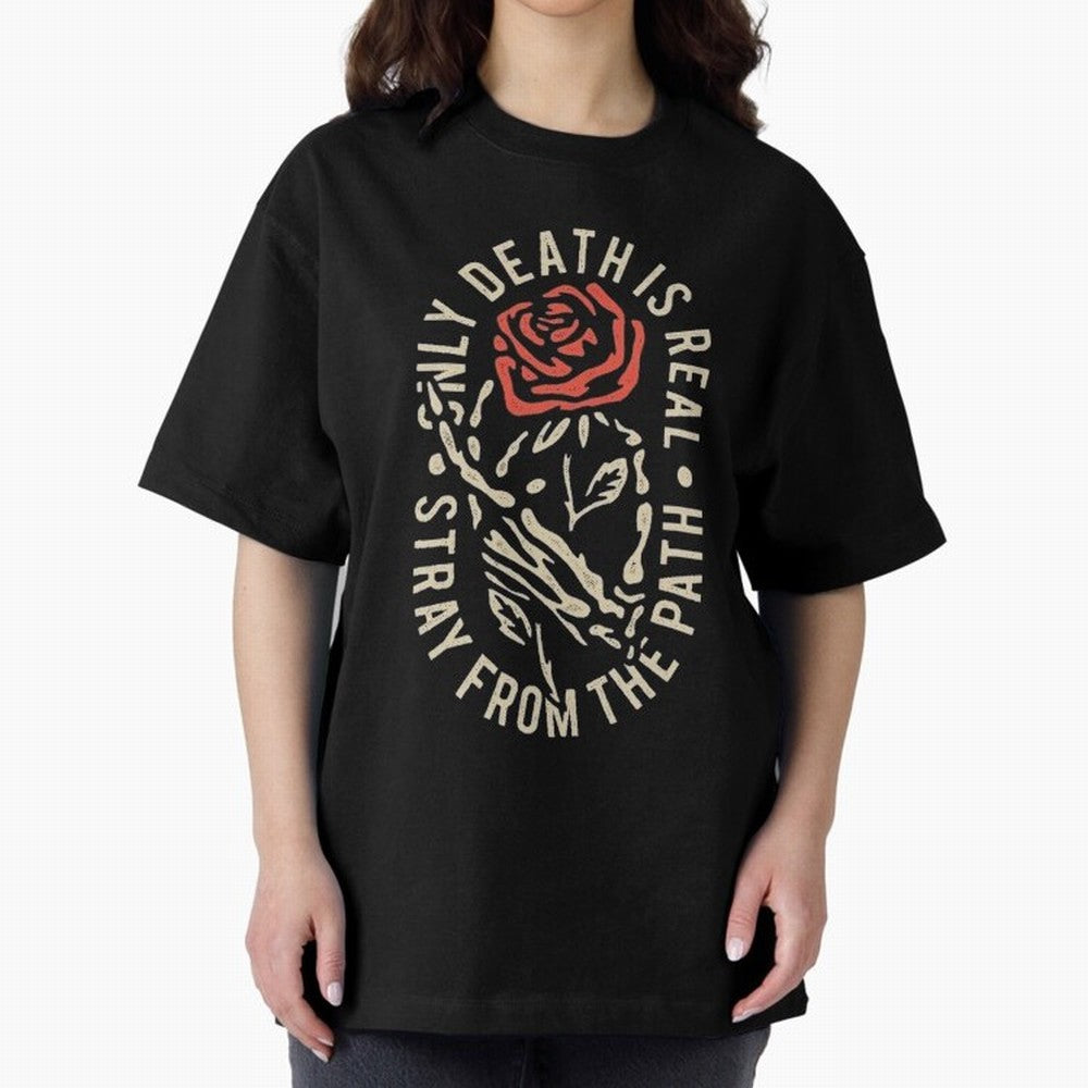 Stray from the path /only ddeath is real Oversized T-Shirt Show Support during FIFA World Cup 2026 Group Stage for Fans of Mbappe and Neymar and Spain, Bringing Football Festival Excitement, Trophy Ambitions, Country Rivalries and Star Player Buzz;