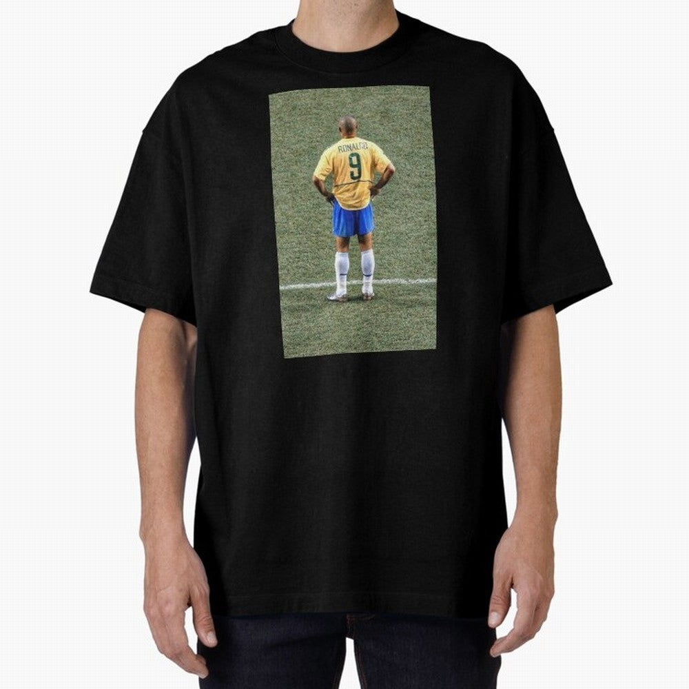 Illustration Ronaldo Luis Nazario de Lima Oversized T-Shirt Back the Journey through FIFA World Cup 2026 USA Canada Mexico Inspired by Haaland, Germany Energy, Global Supporter Spirit, Legendary Goals, National Colors and Tournament Celebration;