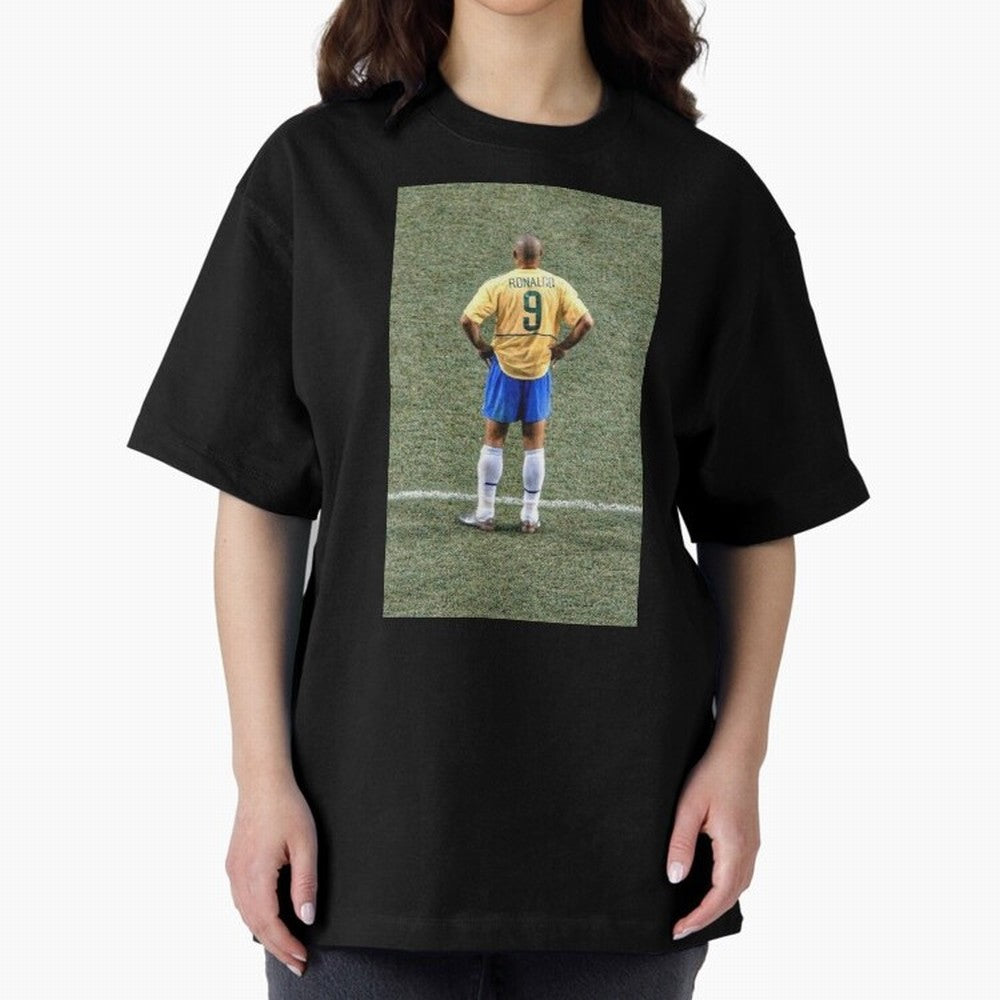 Illustration Ronaldo Luis Nazario de Lima Oversized T-Shirt Back the Journey through FIFA World Cup 2026 USA Canada Mexico Inspired by Haaland, Germany Energy, Global Supporter Spirit, Legendary Goals, National Colors and Tournament Celebration;