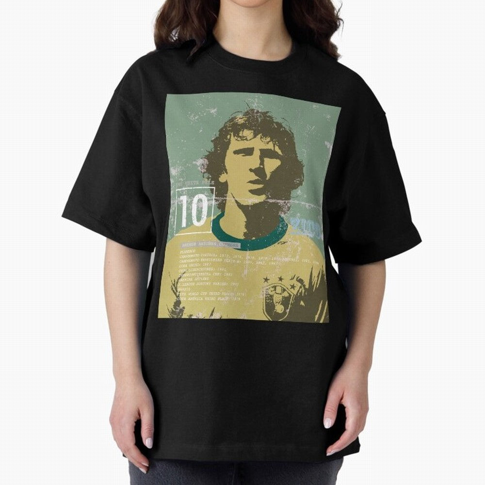 Zico Oversized T-Shirt Turn Up for FIFA World Cup 2026 USA Canada Mexico for Fans of Neymar and Portugal, Bringing Football History, Final Match Energy, Crowd Noise and Once in a Lifetime Moments; Perfect for Fans, Collectors, Family Gatherings,