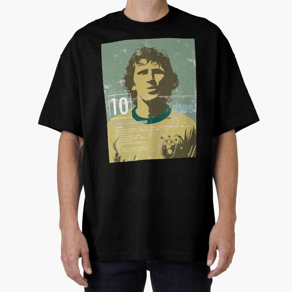 Zico Oversized T-Shirt Turn Up for FIFA World Cup 2026 USA Canada Mexico for Fans of Neymar and Portugal, Bringing Football History, Final Match Energy, Crowd Noise and Once in a Lifetime Moments; Perfect for Fans, Collectors, Family Gatherings,