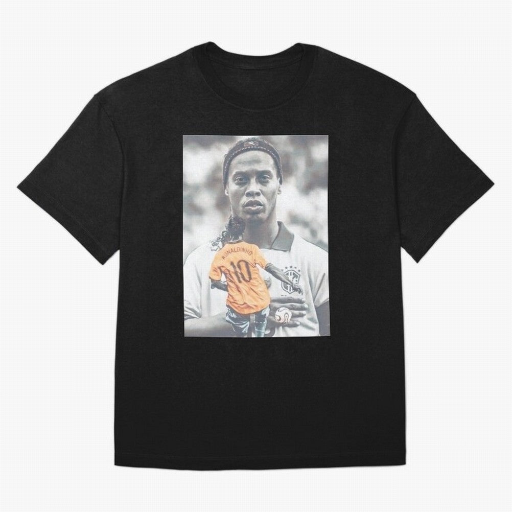 Wallpaper Ronaldinho Illustration Oversized T-Shirt Feel the Trophy Chase of Global Football Passion for FIFA World Cup 2026 USA Canada Mexico, Connected to Haaland, England, Fan Favorite Moments, National Team Passion, Big Match Drama and Soccer