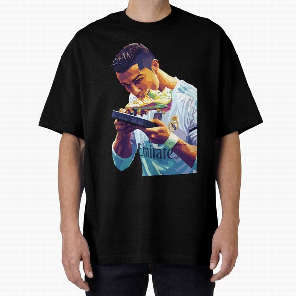 Ronaldo pop art Oversized T-Shirt Show Support during Match Day Hype around FIFA World Cup 2026 USA Canada Mexico, Cristiano Ronaldo, Haaland and CR7, Brazil, Portugal and Argentina, Championship Spirit, Famous Goals, Roaring Crowds and