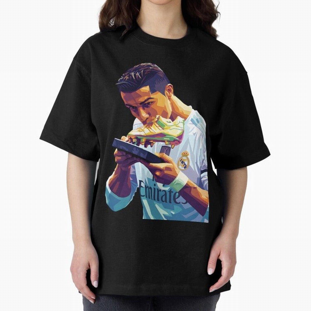 Ronaldo pop art Oversized T-Shirt Show Support during Match Day Hype around FIFA World Cup 2026 USA Canada Mexico, Cristiano Ronaldo, Haaland and CR7, Brazil, Portugal and Argentina, Championship Spirit, Famous Goals, Roaring Crowds and