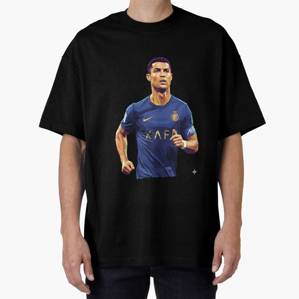 Ronaldo pop art Oversized T-Shirt Honor Football Greatness during Match Day Hype around FIFA World Cup 2026 Group Stage, Cristiano Ronaldo, Argentina, Championship Spirit, Famous Goals, Roaring Crowds and International Football Unity; Built for