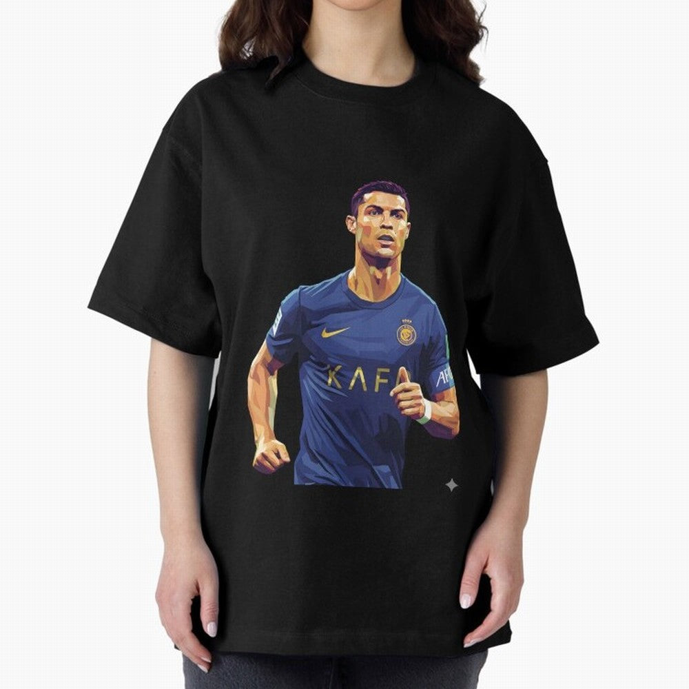 Ronaldo pop art Oversized T-Shirt Honor Football Greatness during Match Day Hype around FIFA World Cup 2026 Group Stage, Cristiano Ronaldo, Argentina, Championship Spirit, Famous Goals, Roaring Crowds and International Football Unity; Built for