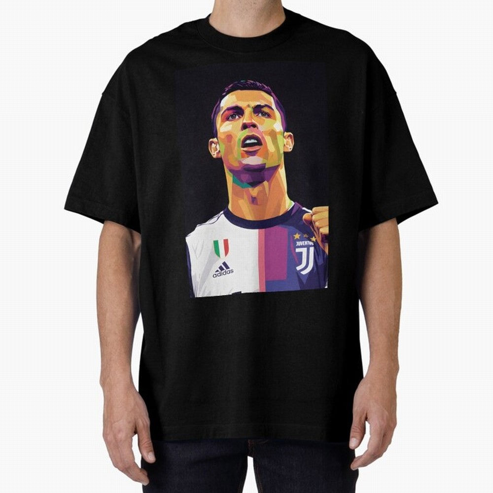 Ronaldo pop art Oversized T-Shirt Celebrate the Stars of Match Day Hype around FIFA World Cup 2026 USA Canada Mexico, Messi, England, France and Netherlands, Match Day Excitement, Supporter Culture, Golden Goals and Global Football Passion; Perfect