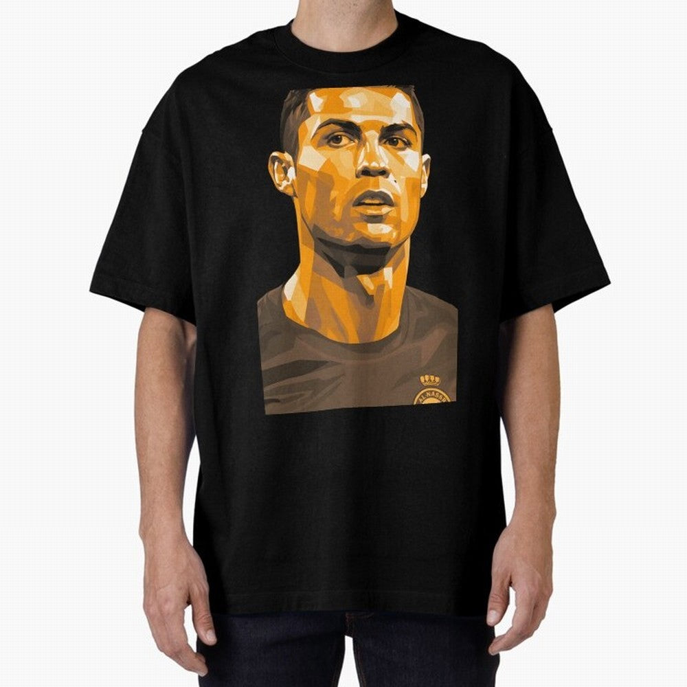 Ronaldo Oversized T-Shirt Honor Football Greatness during Global Football Passion for FIFA World Cup 2026, Inspired by Messi, Neymar and Mbappe, Argentina and Brazil, Championship Spirit, Famous Goals, Roaring Crowds and International Football