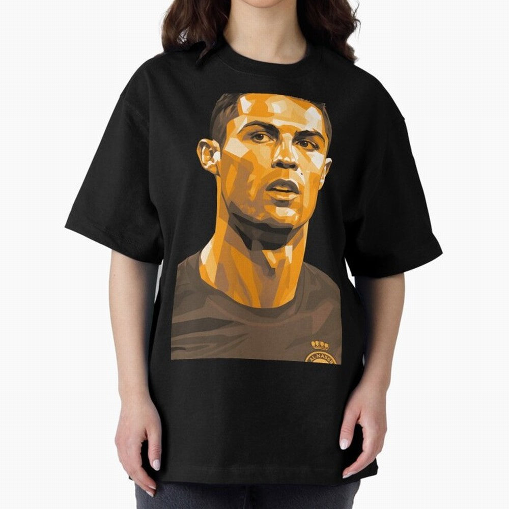 Ronaldo Oversized T-Shirt Honor Football Greatness during Global Football Passion for FIFA World Cup 2026, Inspired by Messi, Neymar and Mbappe, Argentina and Brazil, Championship Spirit, Famous Goals, Roaring Crowds and International Football