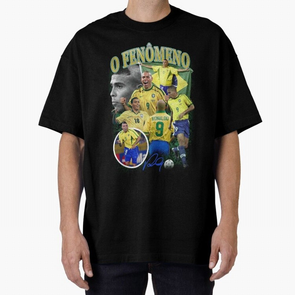 O Fenomeno Ronaldo Oversized T-Shirt Live the Energy of Match Day Hype around FIFA World Cup 2026, Mbappe, France, Global Supporter Spirit, Legendary Goals, National Colors and Tournament Celebration; Great for Watch Parties, Sports Bars, Family