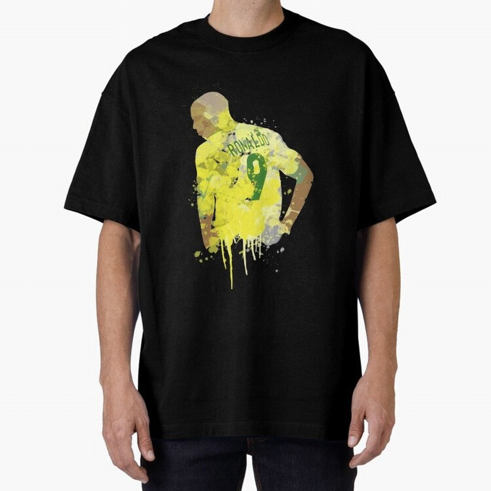Ronaldo Brazil Legend Art Oversized T-Shirt Celebrate Supporters United by FIFA World Cup 2026 USA Canada Mexico with Neymar, Argentina and Brazil Energy, Championship Spirit, Famous Goals, Roaring Crowds and International Football Unity; Ideal for