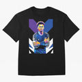 Desire Doue in WPAP Style Oversized T-Shirt Carry the Dream of FIFA World Cup 2026 Group Stage for Fans of CR7 and Messi and England and Germany, Bringing Championship Spirit, Famous Goals, Roaring Crowds and International Football Unity; Made for