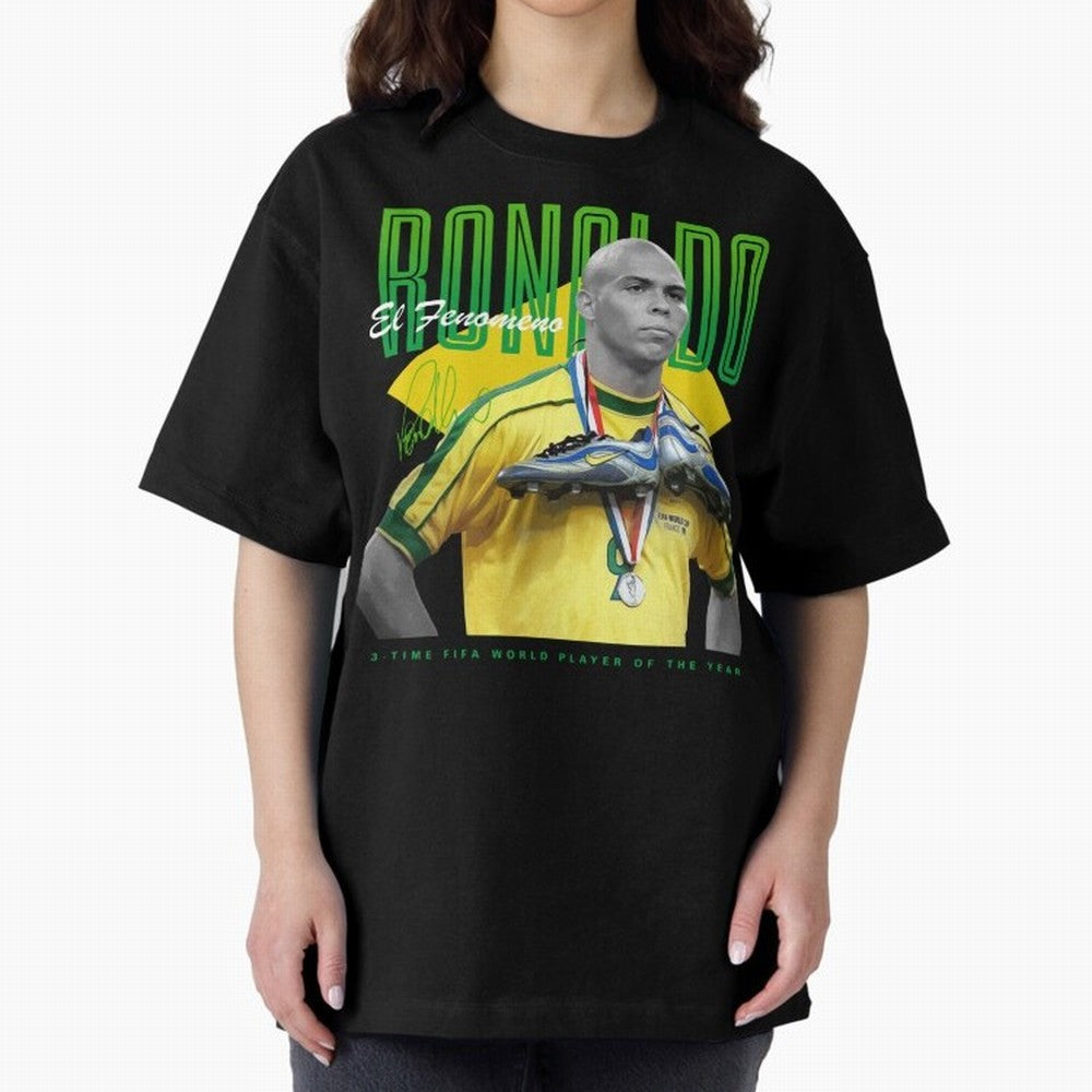 Ronaldo 3 Time Fifa World Player Of The Year Oversized T-Shirt Show Fan Pride Across FIFA World Cup 2026 Filled with Cristiano Ronaldo, Haaland and CR7, England, France and Netherlands Energy, Championship Spirit, Famous Goals, Roaring Crowds and