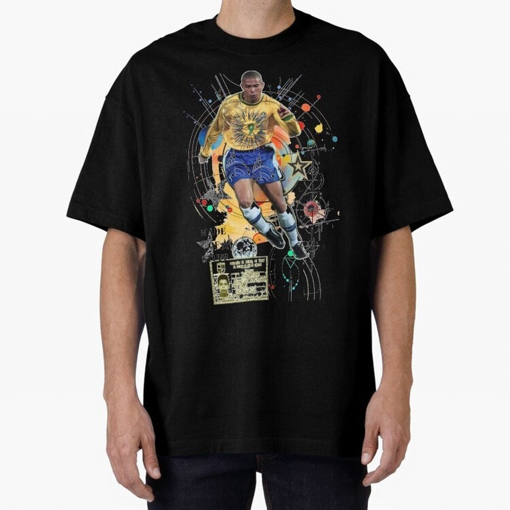 Ronaldo Nazario Football Playmaker Oversized T-Shirt Celebrate Global Passion for FIFA World Cup 2026 Highlighting Haaland, Argentina, France and Brazil Energy, Match Day Excitement, Supporter Culture, Golden Goals and Global Football Passion; Made