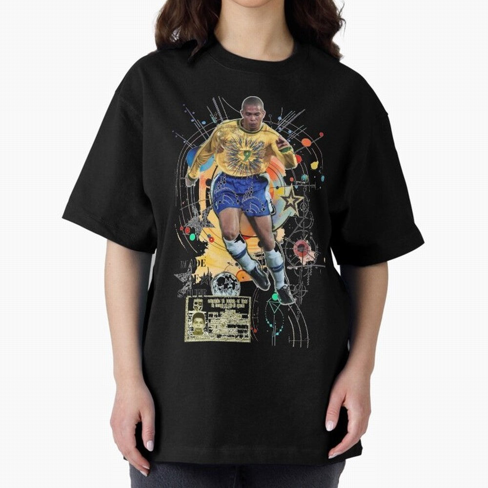 Ronaldo Nazario Football Playmaker Oversized T-Shirt Celebrate Global Passion for FIFA World Cup 2026 Highlighting Haaland, Argentina, France and Brazil Energy, Match Day Excitement, Supporter Culture, Golden Goals and Global Football Passion; Made