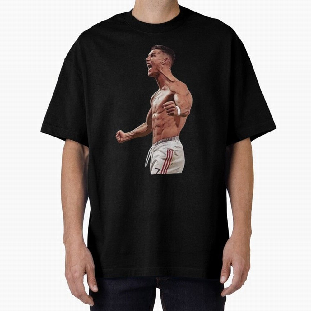 Ronaldo Last Minute Goal Celebration United 7 Oversized T-Shirt Follow Every Goal of FIFA World Cup 2026 for Fans of Haaland and Portugal, Bringing Goal Celebration Energy, Supporter Heritage, Football Icons and Worldwide Tournament Joy; Great for
