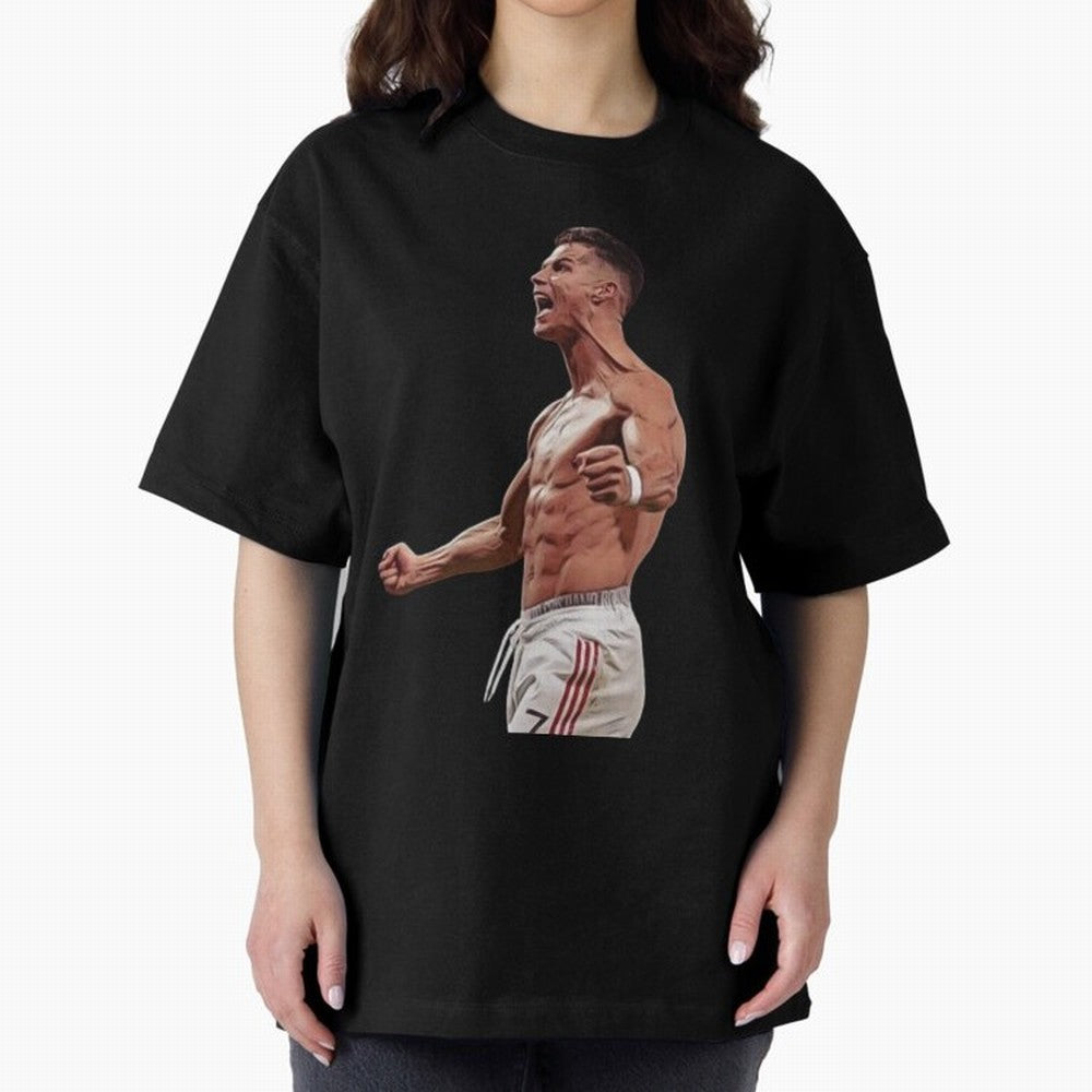Ronaldo Last Minute Goal Celebration United 7 Oversized T-Shirt Follow Every Goal of FIFA World Cup 2026 for Fans of Haaland and Portugal, Bringing Goal Celebration Energy, Supporter Heritage, Football Icons and Worldwide Tournament Joy; Great for
