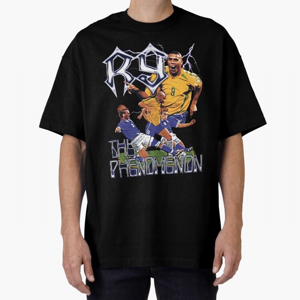 R9, The Phenomenon Oversized T-Shirt Follow the Final Road of FIFA World Cup 2026 USA Canada Mexico Spirit, Driven by Spain, Messi, Worldwide Fan Energy, Dramatic Goals, Stadium Lights and Championship Celebrations; Made for Die Hard Supporters,