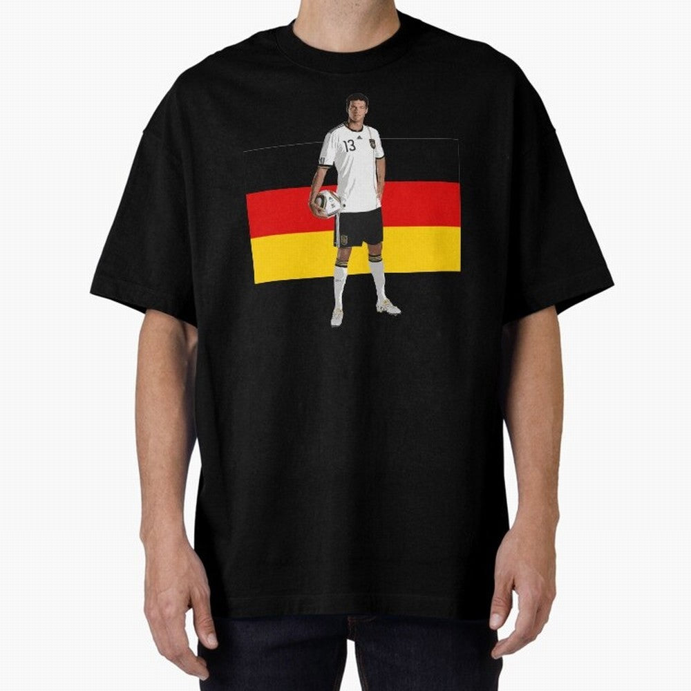 Michael Ballack - German Football Legend Oversized T-Shirt Celebrate National Team Dreams in FIFA World Cup 2026 Group Stage for Fans of Messi and Germany, Bringing Soccer Culture, Superstar Moments, National Team Dreams and Competitive Fire; Ideal