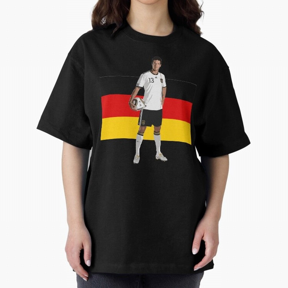 Michael Ballack - German Football Legend Oversized T-Shirt Celebrate National Team Dreams in FIFA World Cup 2026 Group Stage for Fans of Messi and Germany, Bringing Soccer Culture, Superstar Moments, National Team Dreams and Competitive Fire; Ideal