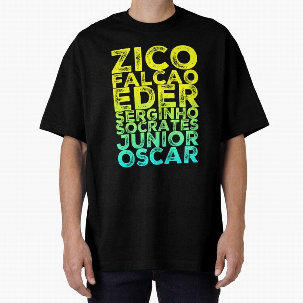 Brazil 1982 zico socrates eder best team never to win world cup79 Oversized T-Shirt Step into FIFA World Cup 2026 USA Canada Mexico for Fans of Messi and Argentina, Bringing Championship Spirit, Famous Goals, Roaring Crowds and International