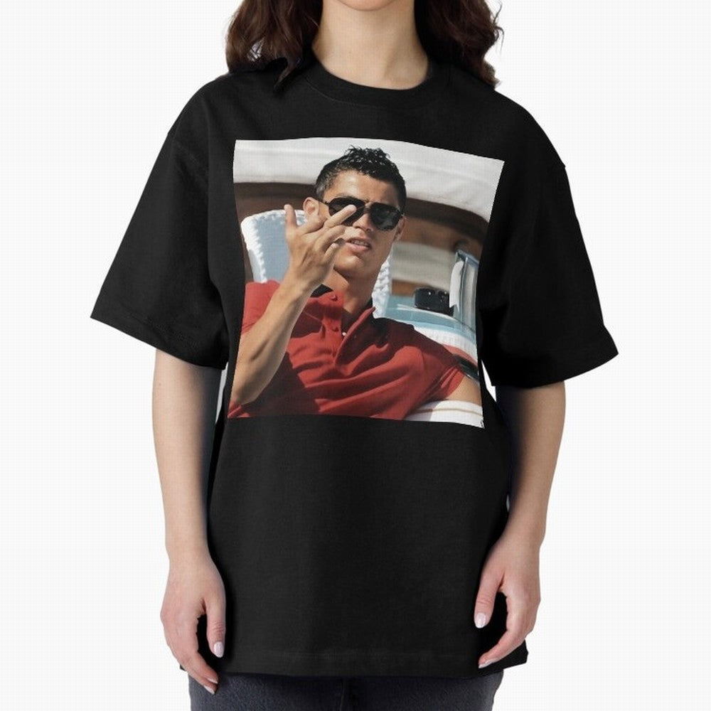 Ronaldo Oversized T-Shirt Spotlight FIFA World Cup 2026 Group Stage Highlighting Cristiano Ronaldo, England Energy, Classic Soccer Heritage, Championship Pressure, Fan Loyalty and International Pride; Ideal for Passionate Fans Who Love Underdog