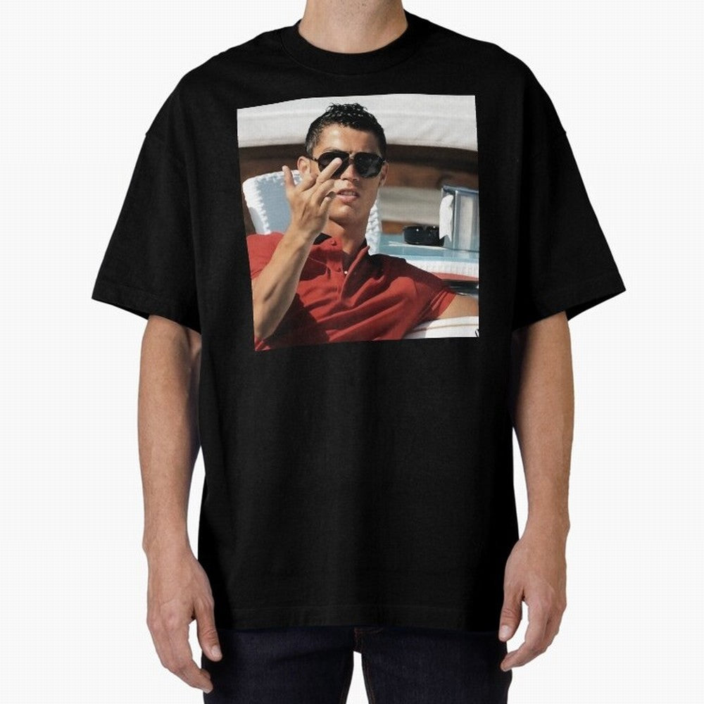 Ronaldo Oversized T-Shirt Spotlight FIFA World Cup 2026 Group Stage Highlighting Cristiano Ronaldo, England Energy, Classic Soccer Heritage, Championship Pressure, Fan Loyalty and International Pride; Ideal for Passionate Fans Who Love Underdog