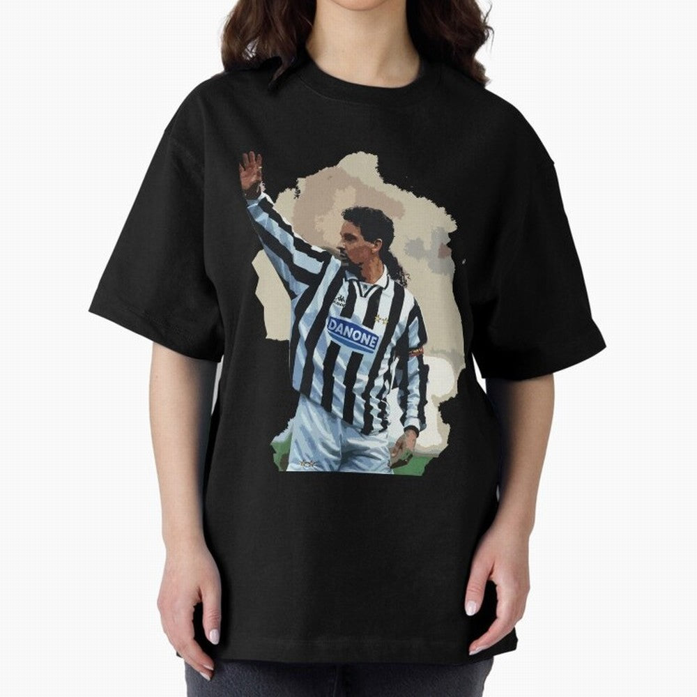 Roberto Baggio Oversized T-Shirt Support Your Favorite Stars during FIFA World Cup 2026 for Fans of Neymar, Haaland and Cristiano Ronaldo and Spain and Netherlands, Bringing Classic Soccer Heritage, Championship Pressure, Fan Loyalty and