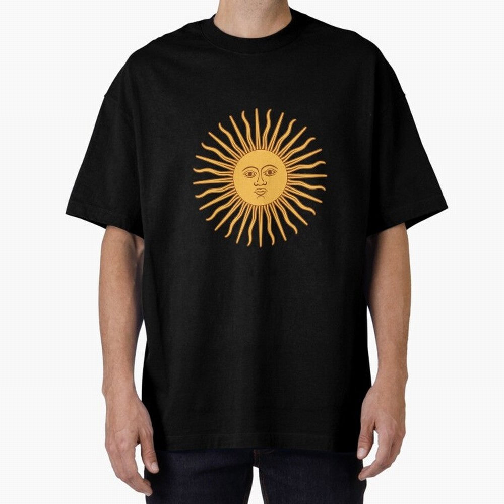 Argentina's Sun Oversized T-Shirt Follow the Final Road of FIFA World Cup 2026 USA Canada Mexico Highlighting Mbappe and Neymar, England Energy, Goal Celebration Energy, Supporter Heritage, Football Icons and Worldwide Tournament Joy; Ideal for