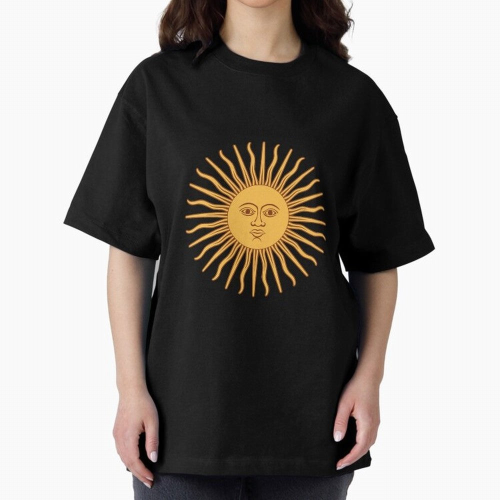 Argentina's Sun Oversized T-Shirt Follow the Final Road of FIFA World Cup 2026 USA Canada Mexico Highlighting Mbappe and Neymar, England Energy, Goal Celebration Energy, Supporter Heritage, Football Icons and Worldwide Tournament Joy; Ideal for